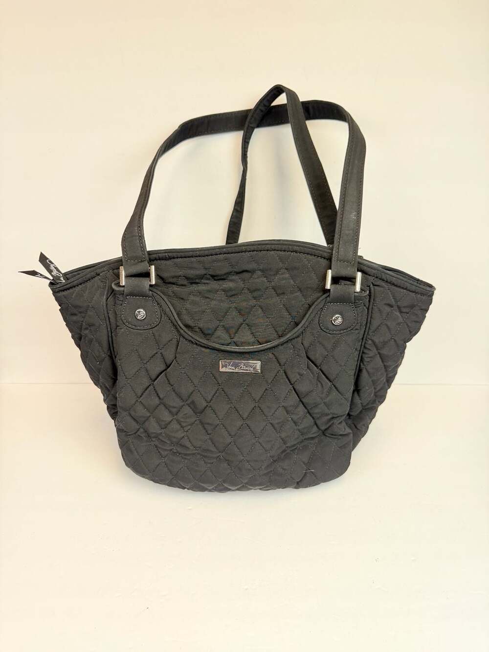 Vera Bradley Quilted Black Shoulder Tote Bag